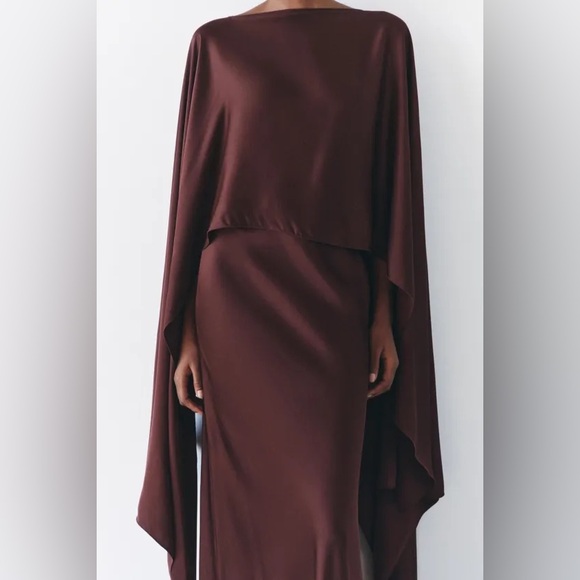 Zara flowing satin cape - Picture 11 of 16